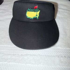 Masters Golf American Needle Adjustable Strap Black Visor Hat Augusta